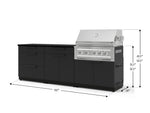 NewAge Outdoor Kitchens Stainless-Steel 5-Piece Cabinet Set with with 3-Drawer, Bar, Grill Cabinet, Platinum Grill and Countertop-73322-Garage Giant 