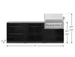 NewAge Outdoor Kitchens Aluminum 5-Piece Cabinet Set With 3 Drawer, Bar, Grill Cabinet, Platinum Grill and Countertop-67442-Garage Giant 