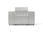 NewAge Outdoor Kitchens Outdoor Grill Island Stainless-Steel 6-Piece Cabinet Set with Casters and 1 Door, Grill Cabinet, Performance Grill, Countertops 