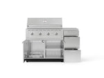 NewAge Outdoor Kitchens Outdoor Grill Island Stainless-Steel 4-Piece Cabinet Set with 3-Drawer, Grill Cabinet, Performance Grill and Countertop-73925-Garage Giant 