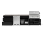NewAge Outdoor Kitchens Aluminum 7-Piece Cabinet Set with 3-Drawer, Bar, Grill Cabinet, Platinum Grill, Countertops and Stainless Steel Door Fridge-73648-Garage Giant 