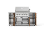 NewAge Outdoor Kitchens Outdoor Grill Island Stainless-Steel Louvered Doors 6-Piece Cabinet Set with Casters and 1 Door, Grill Cabinet, Platinum Grill, Countertops 