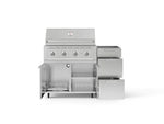 NewAge Outdoor Kitchens Outdoor Grill Island Stainless-Steel 3-Piece Cabinet Set with Casters and 3-Drawer, Grill Cabinet and Performance Grill - (Liquid Propane) 