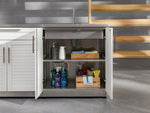 NewAge Outdoor Kitchens Stainless Steel 6-Piece Cabinet Set with Sink, Bar, Grill Cabinet, Platinum Grill, Countertop and Stainless Steel Door Fridge-73768-Garage Giant 