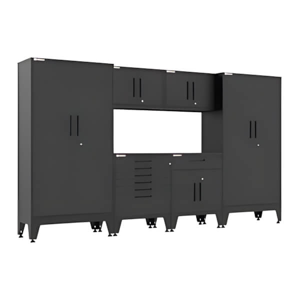 Armadillo Tough Black 6-Piece Garage Cabinet Set with Levelers-AR6PC135B-Garage Giant