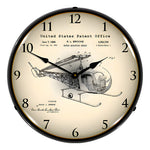 Collectable Sign and Clock 1966 Bell 47D-1 Helicopter Patent Blueprint Backlit Wall Clock-23041390-Garage Giant 