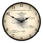 Collectable Sign and Clock 1972 Sikorsky UH-60 Black Hawk Patent Blueprint Backlit Wall Clock-23041392-Garage Giant 