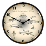 Collectable Sign and Clock 1973 AH-64 Apache Helicopter Patent Blueprint Backlit Wall Clock-23041393-Garage Giant 