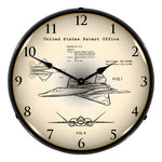 Collectable Sign and Clock 1992 F-22 Raptor Patent Blueprint Backlit Wall Clock-23041394-Garage Giant 