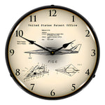 Collectable Sign and Clock 1993 F-17 Nighthawk Stealth Fighter Patent Blueprint Backlit Wall Clock-23041395-Garage Giant 
