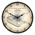Collectable Sign and Clock 1995 M1A2 Abrams Main Battle Tank Patent Blueprint Backlit Wall Clock-23041396-Garage Giant 