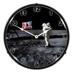 Collectable Sign and Clock Man On The Moon Backlit Wall Clock-23041397-Garage Giant 