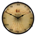 Collectable Sign and Clock Vitruvian Man Backlit Wall Clock-23041398-Garage Giant 