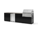 NewAge Outdoor Kitchens Aluminum 7-Piece Cabinet Set with 3-Drawer, Bar, Grill Cabinet, Platinum Grill, Countertops and Stainless Steel Door Fridge-73648-Garage Giant 