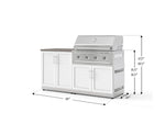 NewAge Outdoor Kitchens Stainless-Steel 4-Piece Cabinet Set with Base, Grill Cabinet, Performance Grill, and Countertop-73555-Garage Giant 