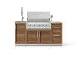 NewAge Outdoor Kitchens Outdoor Grill Island Stainless-Steel Louvered 5-Piece Cabinet Set with Sink, 3 Drawer, Grill Cabinet, Platinum Grill and Stainless Steel Countertop - (Natural Gas) 