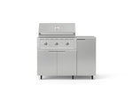 NewAge Outdoor Kitchens Outdoor Grill Island Stainless-Steel 4-Piece Cabinet Set with Casters and 1 Door, Grill Cabinet, Performance Grill, Countertop 