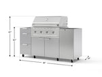 NewAge Outdoor Kitchens Outdoor Grill Island Stainless-Steel 5-Piece Cabinet Set with Casters 1 Door, 3 Drawer, Grill Cabinet and Performance Grill - (Liquid Propane) 