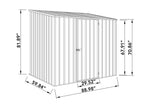 Absco Single Door Space Saver 7.5' x 5' Metal Garden Shed - Woodland Gray 