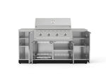 NewAge Outdoor Kitchens Outdoor Grill Island Stainless-Steel 6-Piece Cabinet Set with 1 Door, Grill Cabinet, Performance Grill and Countertops-74616-Garage Giant 