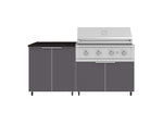 NewAge Outdoor Kitchens Aluminum 4-Piece Cabinet Set with Caster and 2 Door, Grill Cabinet, Performance Grill, Countertop-72443-Garage Giant 