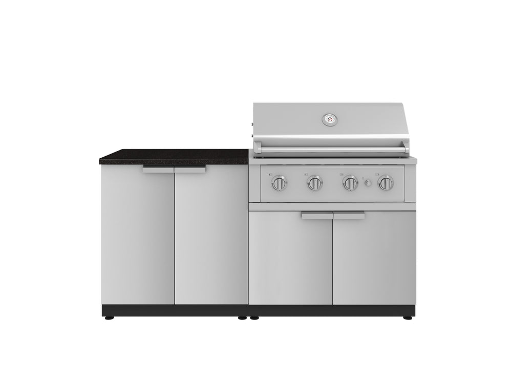 NewAge Outdoor Kitchens Stainless Steel 4-Piece Cabinet Set with 2 Door, Grill Cabinet, Performance Grill and Countertop-71770-Garage Giant