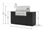 NewAge Outdoor Kitchens Outdoor Grill Island Stainless-Steel 5-Piece Cabinet Set with Sink, 1 Door, Grill Cabinet, Platinum Grill and Stainless Steel Countertop - (Natural Gas) 