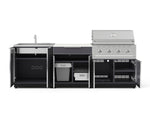 NewAge Outdoor Kitchens Aluminum 5-Piece Cabinet Set with Bar, Grill, Sink Cabinet, Performance Grill, and Countertop - (Liquid Propane) 