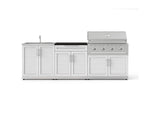NewAge Outdoor Kitchens Stainless-Steel 5-Piece Cabinet Set with Bar, Sink, Grill Cabinet, Performance Grill, and Countertop-73401-Garage Giant 