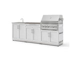 NewAge Outdoor Kitchens Stainless-Steel 5-Piece Cabinet Set with Bar, Sink, Grill Cabinet, Platinum Grill, and Countertop-73441-Garage Giant 