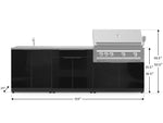 NewAge Outdoor Kitchens Aluminum 5-Piece Cabinet Set with Bar, Sink, Grill Cabinet, Platinum Grill, and Countertop-67489-Garage Giant 