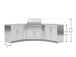 NewAge Outdoor Kitchens Stainless-Steel 7-Piece Cabinet Set with 2 Door, Bar, Corner, Grill Cabinet, Performance Grill, and Countertops-67680-Garage Giant 