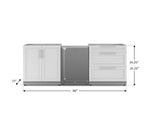 NewAge Outdoor Kitchens Stainless Steel 3-Piece Cabinet Set with 3-Drawer, 2-Door Cabinet and Stainless Steel Door Fridge-71538-Garage Giant 