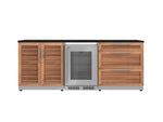 NewAge Outdoor Kitchens Stainless Steel 5-Piece Cabinet Set with 3-Drawer, 2-Door Cabinet, Countertops and Fridge-72119-Garage Giant 