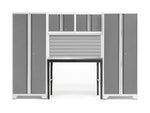NewAge Garage Cabinets Bold Series 5-Piece Cabinet Set with Locker, RTA Locker, Tool, Wall Cabinets, Slatwall Backsplash, Workbench and Worktop-63037-Garage Giant 