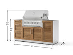 NewAge Outdoor Kitchens Outdoor Grill Island Stainless-Steel Louvered Doors 5-Piece Cabinet Set with 1 Door, 3 Drawer, Grill Cabinet and Platinum Grill - (Natural Gas) 