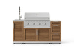 NewAge Outdoor Kitchens Outdoor Grill Island Stainless-Steel Louvered Doors 5-Piece Cabinet Set with Sink, 3 Drawer, Grill Cabinet, Performance Grill and Stainless Steel Countertop - (Liquid Propane) 