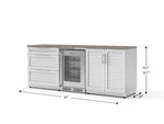 NewAge Outdoor Kitchens Stainless Steel 5-Piece Cabinet Set with 3-Drawer, 2-Door Cabinet, Countertops and Fridge-73865-Garage Giant 