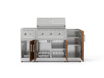 NewAge Outdoor Kitchens Outdoor Grill Island Stainless-Steel Louvered Doors 5-Piece Cabinet Set with 1-Door, Grill Cabinet, Side Burner and Performance Grill - (Liquid Propane) 