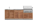 NewAge Outdoor Kitchens Stainless Steel 5-Piece Cabinet Set with Sink, 2-Door with Drawer, Grill Cabinet, Platinum Grill and Countertop-71138-Garage Giant 
