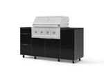 NewAge Outdoor Kitchens Outdoor Grill Island Aluminum 6-Piece Cabinet Set with Casters 1 Door, 3 Drawer, Grill Cabinet, Performance Grill and Dekton in Sirius Countertops - (Liquid Propane) | Garage Giant 