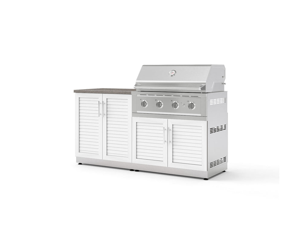 NewAge Outdoor Kitchens Stainless-Steel 4-Piece Cabinet Set with Base, Grill Cabinet, Performance Grill, and Countertop-73558-Garage Giant