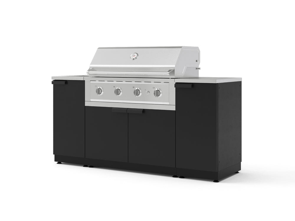 NewAge Outdoor Kitchens Outdoor Grill Island Stainless-Steel 5-Piece Cabinet Set with Sink, 1 Door, Grill Cabinet, Performance Grill and Stainless Steel Countertop | 70886