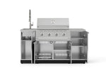 NewAge Outdoor Kitchens Outdoor Grill Island Stainless-Steel 5-Piece Cabinet Set with Sink, 1 Door, Grill Cabinet, Performance Grill and Stainless Steel Countertop-75310-Garage Giant 