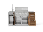 NewAge Outdoor Kitchens Outdoor Grill Island Stainless-Steel Louvered Doors 5-Piece Cabinet Set with Sink, 3 Drawer, Grill Cabinet, Performance Grill and Stainless Steel Countertop - (Liquid Propane) 