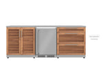 NewAge Outdoor Kitchens Stainless Steel 3-Piece Cabinet Set with 3-Drawer, 2-Door Cabinet and Fridge-67585-Garage Giant 