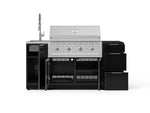 NewAge Outdoor Kitchens Outdoor Grill Island Aluminum 5-Piece Cabinet Set with Sink, 3 Drawer, Grill Cabinet, Performance Grill and Stainless Steel Countertop - (Liquid Propane) 