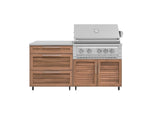 NewAge Outdoor Kitchens Stainless Steel 4-Piece Cabinet set with Casters and 3 Drawer, Grill Cabinet, Platinum Grill, Countertop-72229-Garage Giant 
