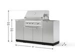 NewAge Outdoor Kitchens Outdoor Grill Island Stainless-Steel 5-Piece Cabinet Set with Sink, 1 Door, Grill Cabinet, Platinum Grill and Stainless Steel Countertop - (Natural Gas) 
