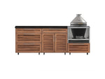 NewAge Outdoor Kitchens Stainless Steel 5-Piece Cabinet Set With Casters and 3 Drawer, Bar, Kamado, Kamado Cabinet, Countertop-72700-Garage Giant 